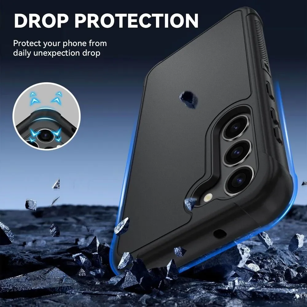 SunStory Samsung Galaxy S23 Case 3-Layer Full-Body Hybrid Shockproof Cover Black
